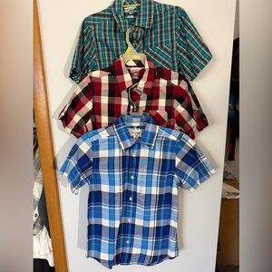 Arizona Jean Company Kids Plaid Button Down Shirts - Green, Red, Blue
